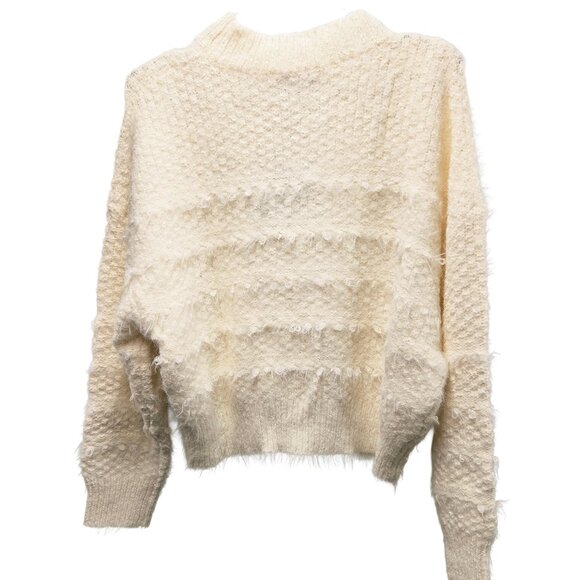 NWT AREA STARS LEILA FUZZY EYELASH DOLMAN SLEEVE IVORY CREAM SWEATER SMALL - Picture 6 of 12